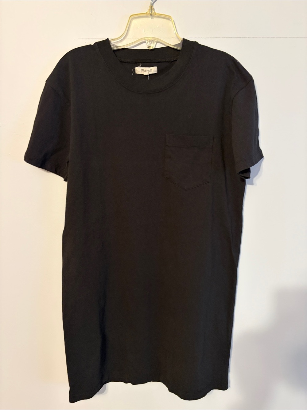Madewell Black Short-Sleeve Pocket Crew Tee dress. 💯 cotton. Small.